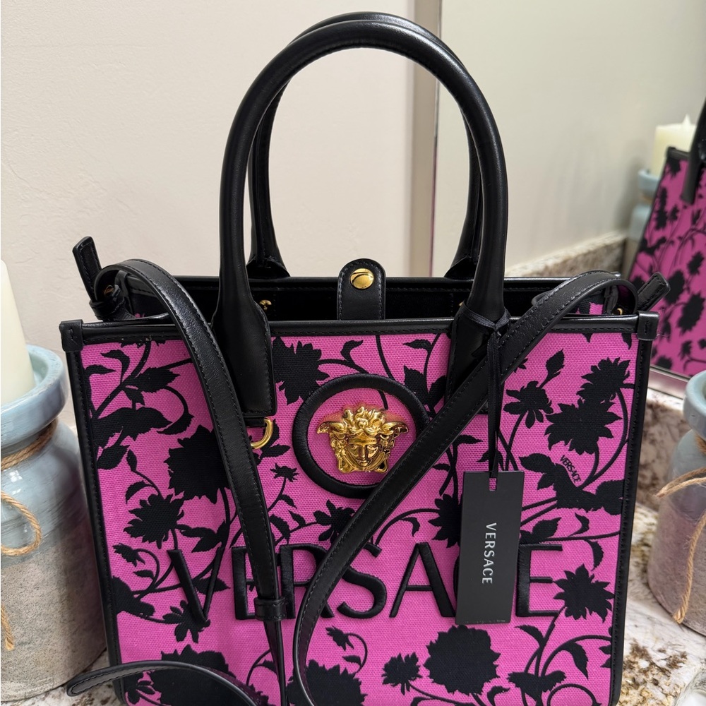 NWT- Versace Le Medusa Small 2 Way Tote- Includes Matching Silk Scarf